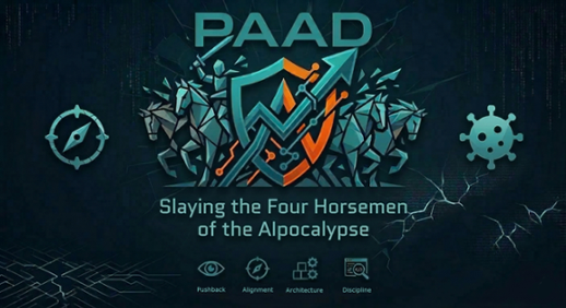 The PAAD logo: Slaying the Four Horsemen of the AIpocalypse