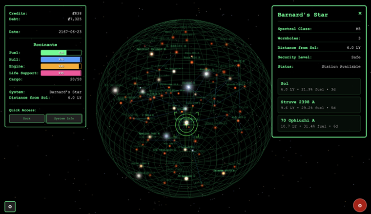 A screenshot of the Tramp Freighter Blues